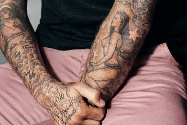 Hình xăm của Beckham hiện nay. Hình xăm của Beckham hiện nay.